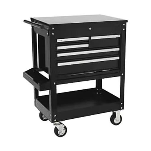 Cart Black 5 Shelf Steel Service Utility Cart 5 Level Heavy Duty Auto Repair Tool Trolley