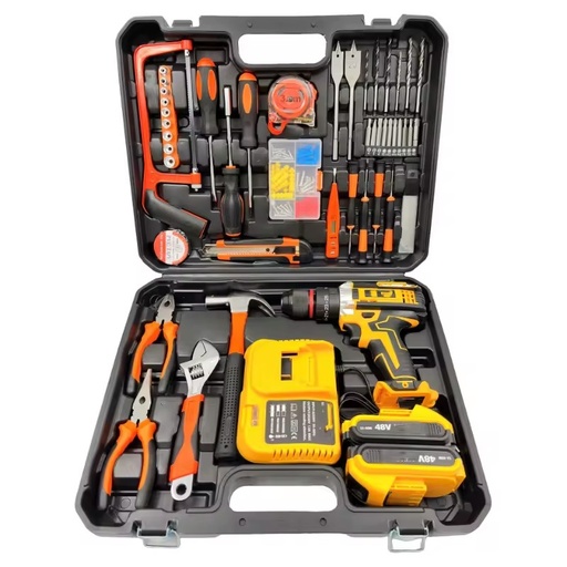 Double Head Three-function Metal Chuck Lithium Battery Reversible Multi-Speed Drill Drill Cordless Drill Power Tool Set