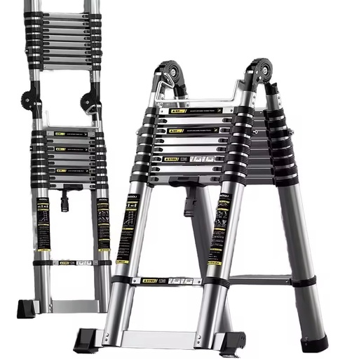 Adjustable Portable Stainless Steel Insulated Telescopic Ladder Lightweight Multi-Purpose Scalable Extension Foldable Stepladder
