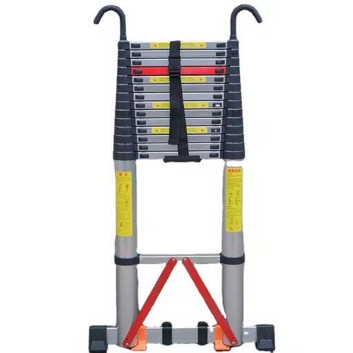 Portable Modern Aluminum Alloy Telescopic Ladder 8m Silver Single Straight Ladder with 150kg Load Capacity