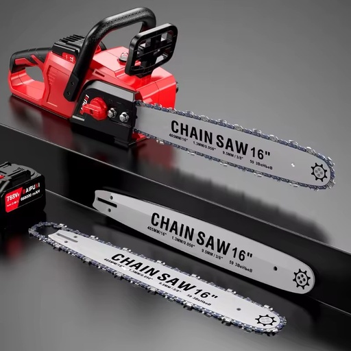Professional 16 Inch Cordless Electric Chainsaw 21V Lithium Battery Powered Portable Logging Saw for Tree Cutting