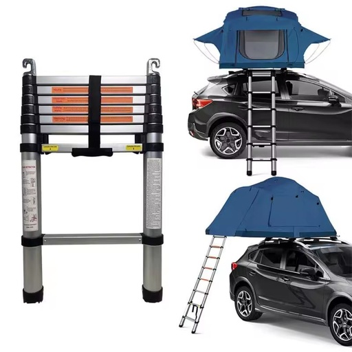 Portable Tent Ladder Outdoor Multifunctional Telescopic Thickened Aluminum Folding Ladder 150kg Load Capacity 7 Steps Exterior