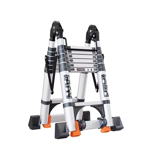 Thickened Aluminum Alloy Modern Multifunctional Telescopic Zigzag Foldable Ladder 4 Steps 150kg Load Capacity for Household