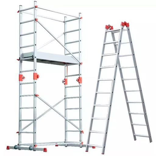 High Safety Multi-purpose Outdoor Combination Ladders Folding Aluminum Scaffolding Tower Platform 150kg Load Capacity Industrial