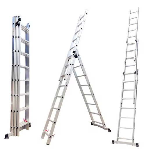 Aluminum 6063 Combination Ladders-Multi-Purpose Folding Ladder with 6 Steps 3m-7m Lengths CE/EN131 Certified 150kg Load Capacity
