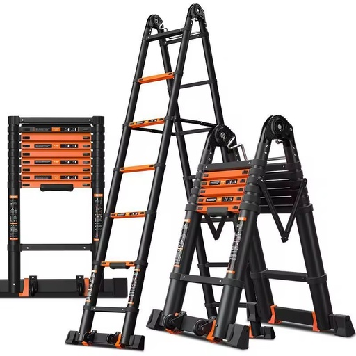 Aluminum Telescopic Foldable 6-Step Modern Ladder with 150kg Load Capacity Thickened Design for Multifunctional Engineering Use