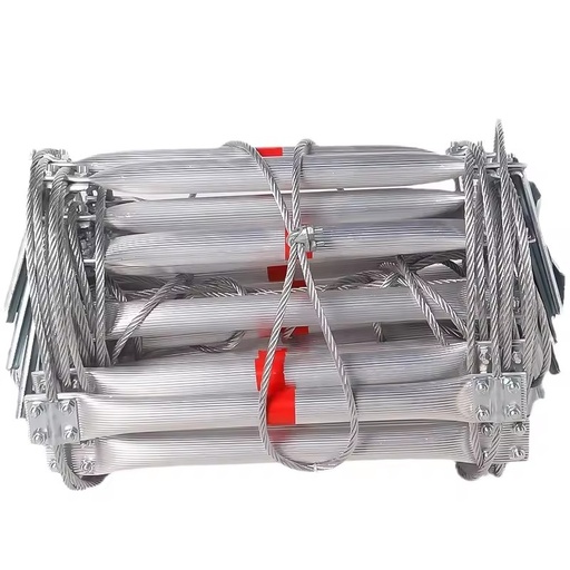 2025 Custom Length Soft High Altitude Rescue Climbing Ladder Aluminum Alloy Steel Wire Rope Folding Ladder Fire Escape 150kg