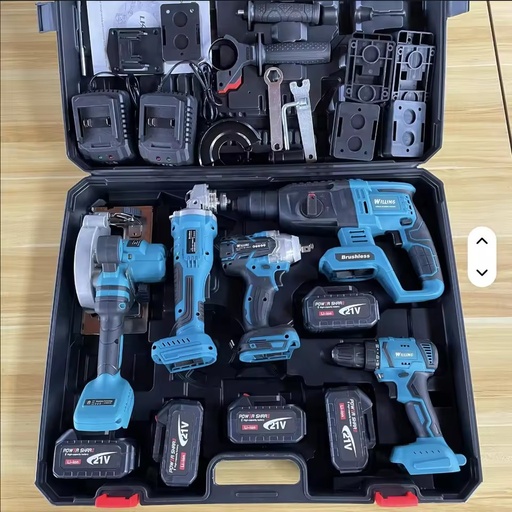 16-Piece Cordless Power Tool Combo Kit OEM Bulk Wholesale Brushless Angle Grinder Wrench Drill Set for Workshop