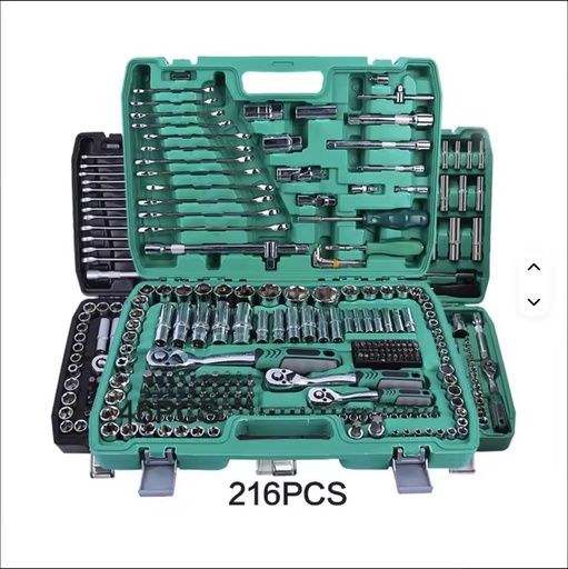 216pcs Hand Mechanic Set Portable High-Torque Wrench Kit Hard Case Car Motorcycle Maintenance Multifunctional Plastic GS