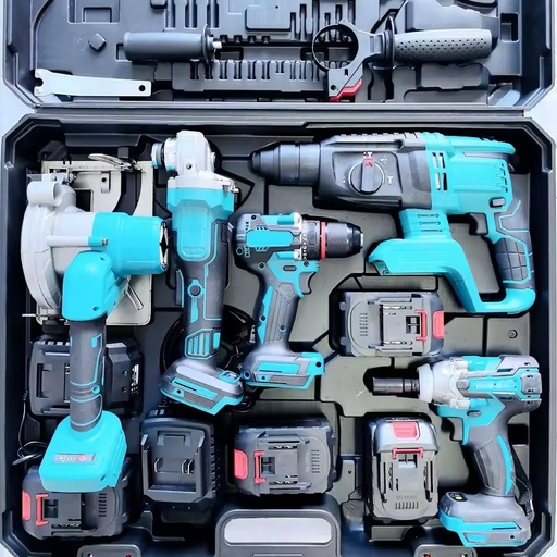 WANKE TOOLS 20V 5-in-1 Cordless Tool Combo Kit Circular Saw Angle Grinder Drill Wrench Hammer Hard Case OEM