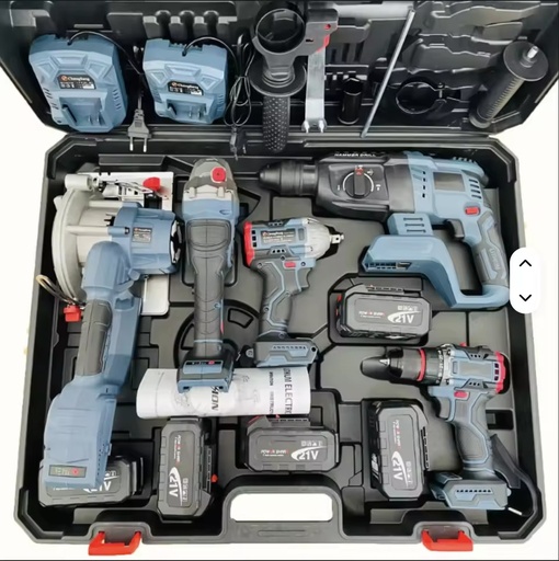 5-in-1 Brushless Multifunctional Stainless Steel Lithium Battery Cordless Power Tool Set with 3-Year Warranty
