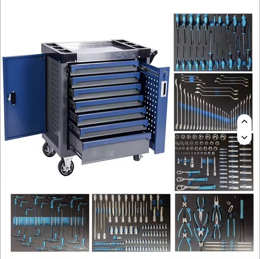Heavy Duty 7 Drawer Tool Trolley with Wheels Garage Workshop Rolling Tool Storage Cabinet with Lockable Drawers for Mechanics