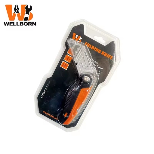 Folding Utility Knife with Replacement Blades -18mm Snap Off Quick Change, Heavy Duty Box Cutter with Spare SK5 Blades