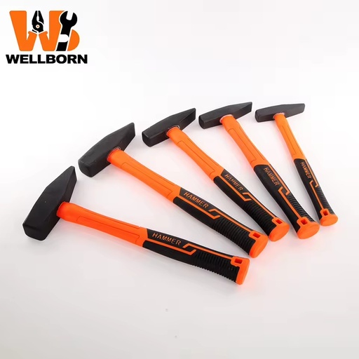 High Carbon Steel Forged Nail Hammer Square Face Plain Grip Shock Absorber Handle OEM Support DIY Industrial Grade 3-Year