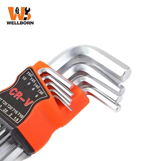 Ball End Hex Key Set - 9 Pcs 1.5-10mm & 1/16-1/4 Inch Ball End Allen Wrench, CR-V Steel for Furniture & Machinery