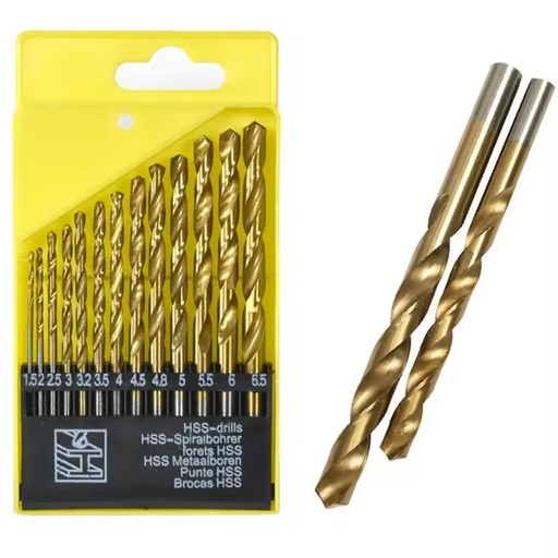 M35 Cobalt Steel Extremely Heat Resistant Twist Drill Bits with Straight Shank Set of 13pcs to Cut Through Hard Metals