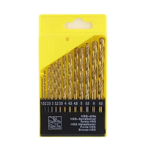 13pcs Twist Drill Bit Set Hss Gun Drill Bit for Wood/Metal Hole Cutter Power Tools - 001