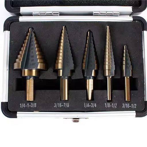 HSS 4241 Cobalt Multiple Hole 50 Sizes Step Drill Set Tools Aluminum Case Metal Drilling Tool for Metal Wood Step Cone Drill Bit