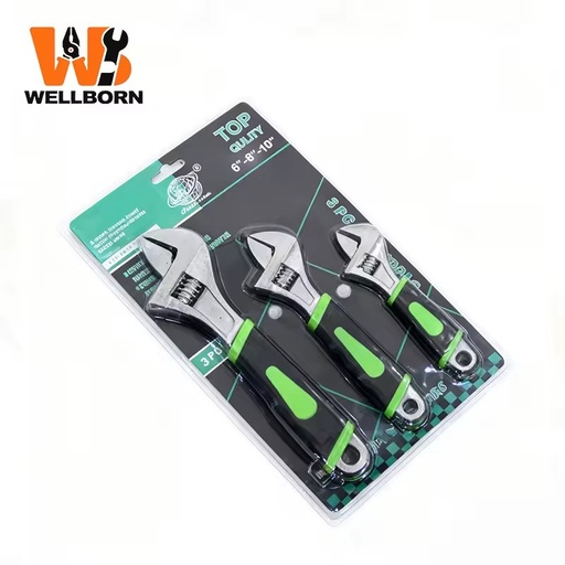 Household Efficient Adjustable Wrench Set Adjustable Opening Effort-saving Design for Daily Repair 6-8-10/8-10-12 inch