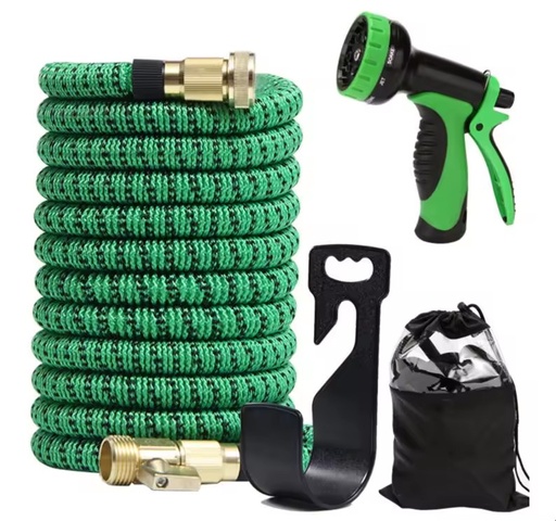 High-Pressure 50ft Retractable 100ft Brass Expandable Garden Hose Heavy-Duty Long & Lightweight Hand Tool