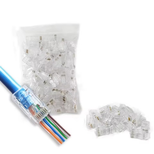 UTP RJ45 Cat6 Utp 8p8c Ethernet 8 Pin Socket Connectors Network Cable cat 6 Pass Through RJ 45 Modular Plug