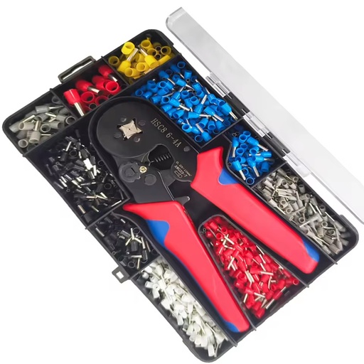 1200 Tubular Cord End Terminal Repair Crimper Crimping Pliers Set Box OEM Ferrule HSC8 6-4A Hand Crimping Tool Kit