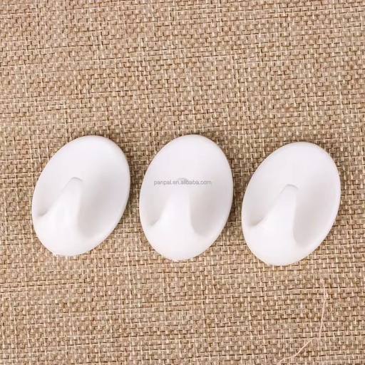 Panpal Self-Adhesive White ABS Utility Hook Set Strong Load-Bearing Versatile Use Bulk Supply Home Office School Retail