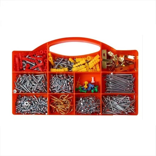 BSCI Factory 952pcs of Daily Use Self Tapping Machine Wood Screws and Common Wire Nails Set With Plastic PP Box