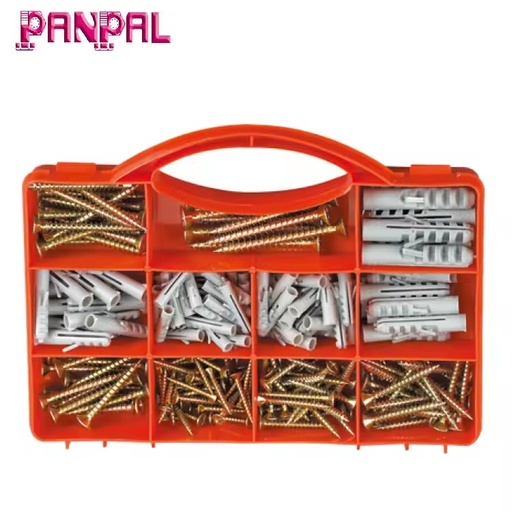 BSCI Approved Factory Assorted 206 PCS Plastic Drywall Wall Anchors Kit With Chipboard Screws
