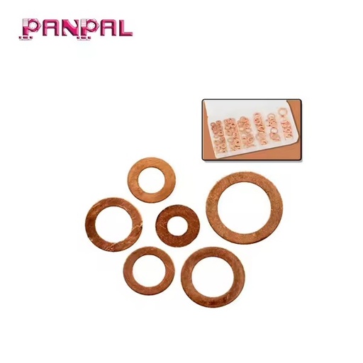 110pc Copper Washer Assortment Set - 6 Sizes - Automotive & Household Electrical Connections