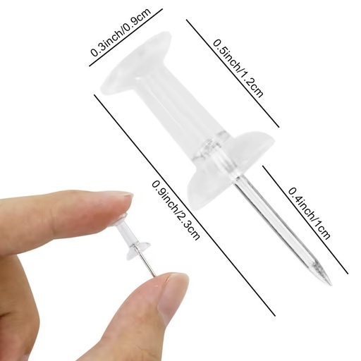 Transparent Clear Plastic Head Push Pins Metal Pins High Quality Drawing Poster Tacks Wall Hangings Xmas Party Decorations
