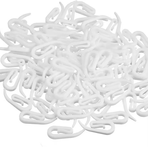 Factory Direct White Plastic Curtain Hooks for Window Curtain, Door and Shower