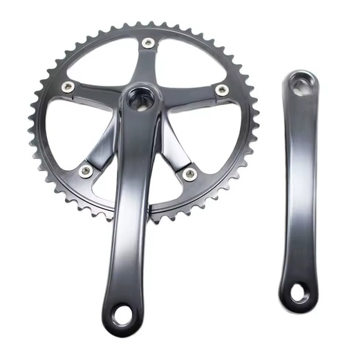 Single Speed 49T 144BCD CNC Integrated Crankset, Aluminum Alloy Crank Arm Chainring Assembly