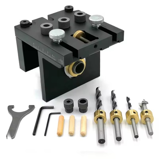 3 in 1 Woodworking Doweling Jig Kit With Positioning Clip Adjustable Drilling Guide Puncher Locator Carpentry Tools