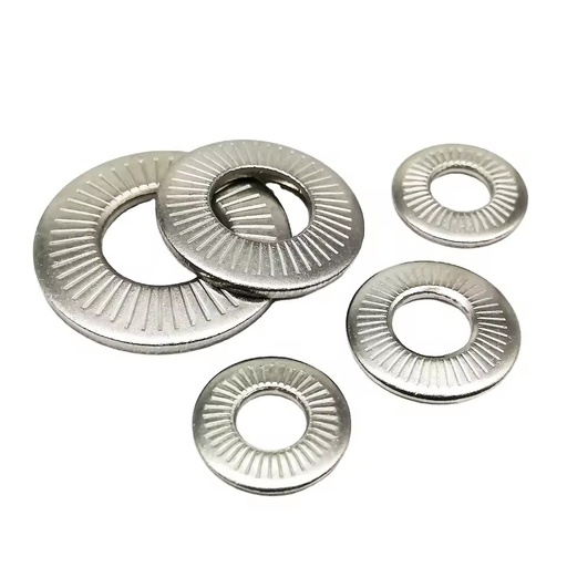 2/5/10/25/50pcs M3 M4 M5 M6 M8 M10 M12 M16 NFE25-511 304 Stainless Steel Disc Spring Serrated Lock Washer Knurled Elastic Gasket