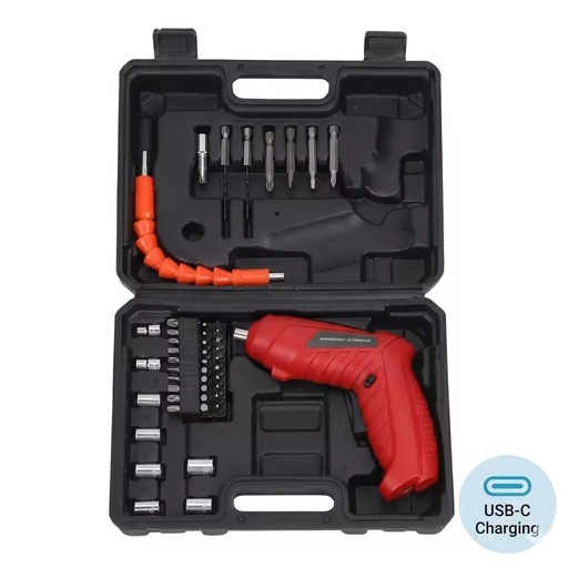 Mini 3.6V Cordless Electric Screwdriver USB Rechargeable Portable Power Drill with LED Light Lithium Battery for Household DIY