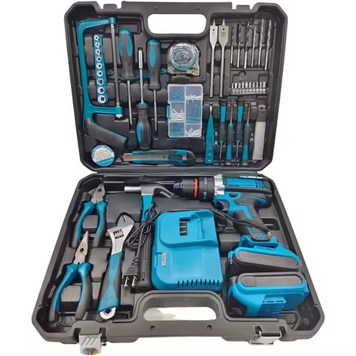 Factory Direct Sales Bestseller 118-piece 21V Rechargeable Electric Screwdriver Set Dual-speed Impact Lithium Bit for Home