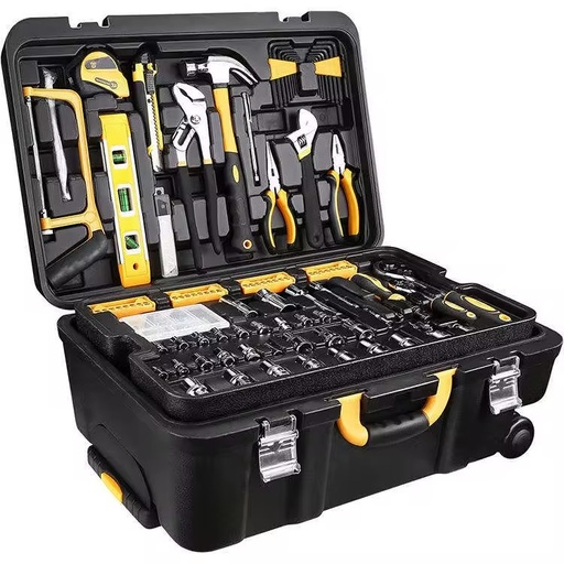 258-Piece Heavy Duty Trolley Tool Set Auto Mechanic Mechanic Tools Ratchet Wrench Socket Hand Operated Mechanic Tools Set Box