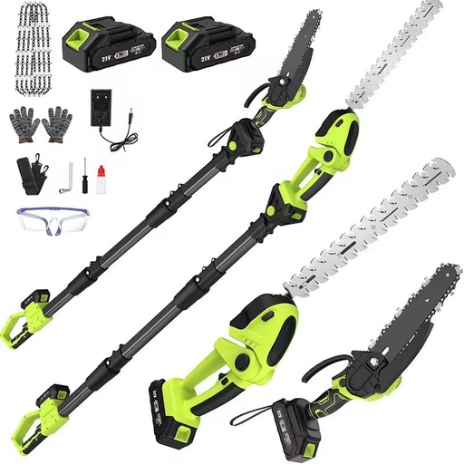 Electric High-Branch Saw Pruner Folding Pole Aerial Arboriculture Tool Set Telescopic Lithium-Ion Hedge Trimmer 30cm Blade