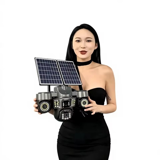 Solar-Powered 1080p Camera 360 Full-View No Blind Spots Zero Data Usage Night-Vision Outdoor Security Cam >30m Range Cloud