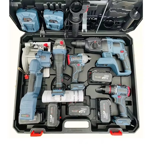 High Quality 21v Brushless Rechargeable Lithium Battery Electric Drill Wrench Drilling Cutting Machine Power Tool Set