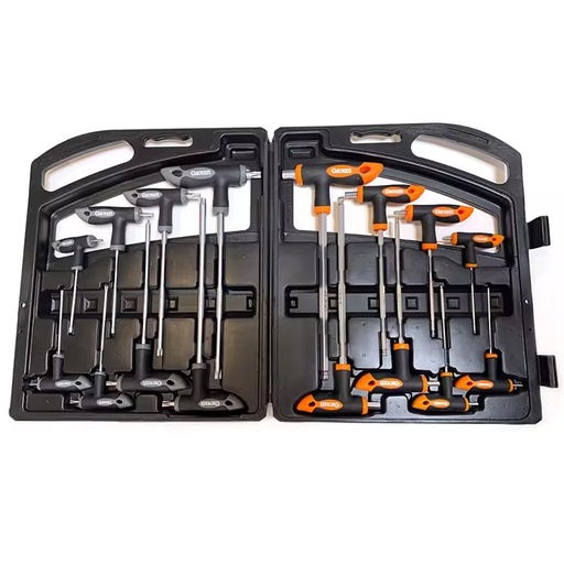 16 Pcs Manufacturer High Quality Long Arm Labor Saving Custom T Soft Non-slip Handle Torx Star Ball End Allen Hex Key Wrench Set