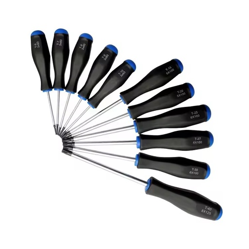 Qixin 11PC Torx Star Long With Hole Screwdriver Set Crv Blade Durable Handle T6 T10 Custom Size