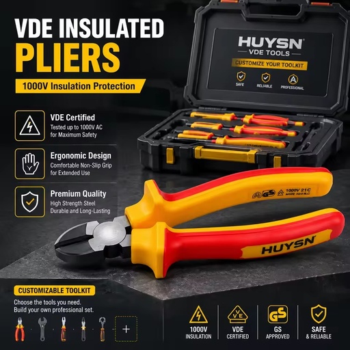 VDE High Voltage protection Type Insulated Diagonal Pliers, 1000V Insulation