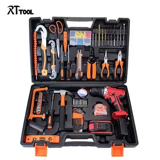 Test 59 Pieces Promotional Metric Combination Tool Socket Set Plastic Chrome Plated Tool Box