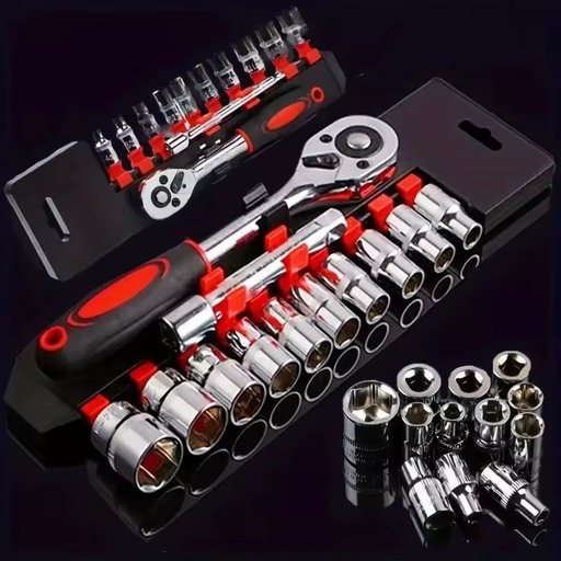 New Upgrade Hardware Car Boat Motorcycle Bicycle Repairing Tool Short Socket Ratchet Auto Repair Wrench Socket Set