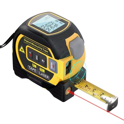 40/60M 3 in 1 Laser Rangefinder Tape Measure Steel Measure Indoor Measuring Instrument Crosshead Tool