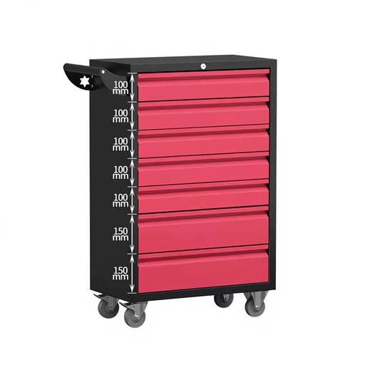 PJD TC-01 Heavy Duty Iron Tool Trolley Customizable 7 Drawers 600kg Load Capacity Keyed Lock