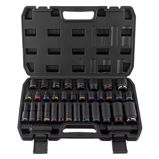 Auto Repair OLIVER Fit Chrome Vanadium Steel Socket Set with Black Tool Box 1/2 Large Socket 3/4 Heavy Duty 216pcs