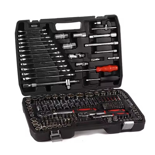 Professional 118 Pcs Carbon Steel Hard Case OEM Car Box Mechanic Wrench Ratchet Sockets Sets Hand Tools Automotive Motorcycle 1